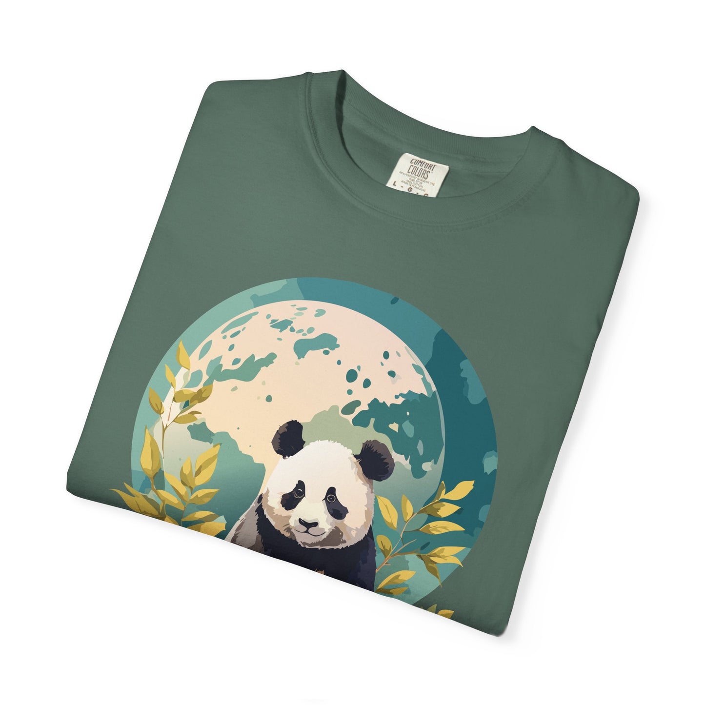 Panda Portrait T-Shirt Unisex Cotton Floral Chinese Graphic Circle Animal Art Tee pp6