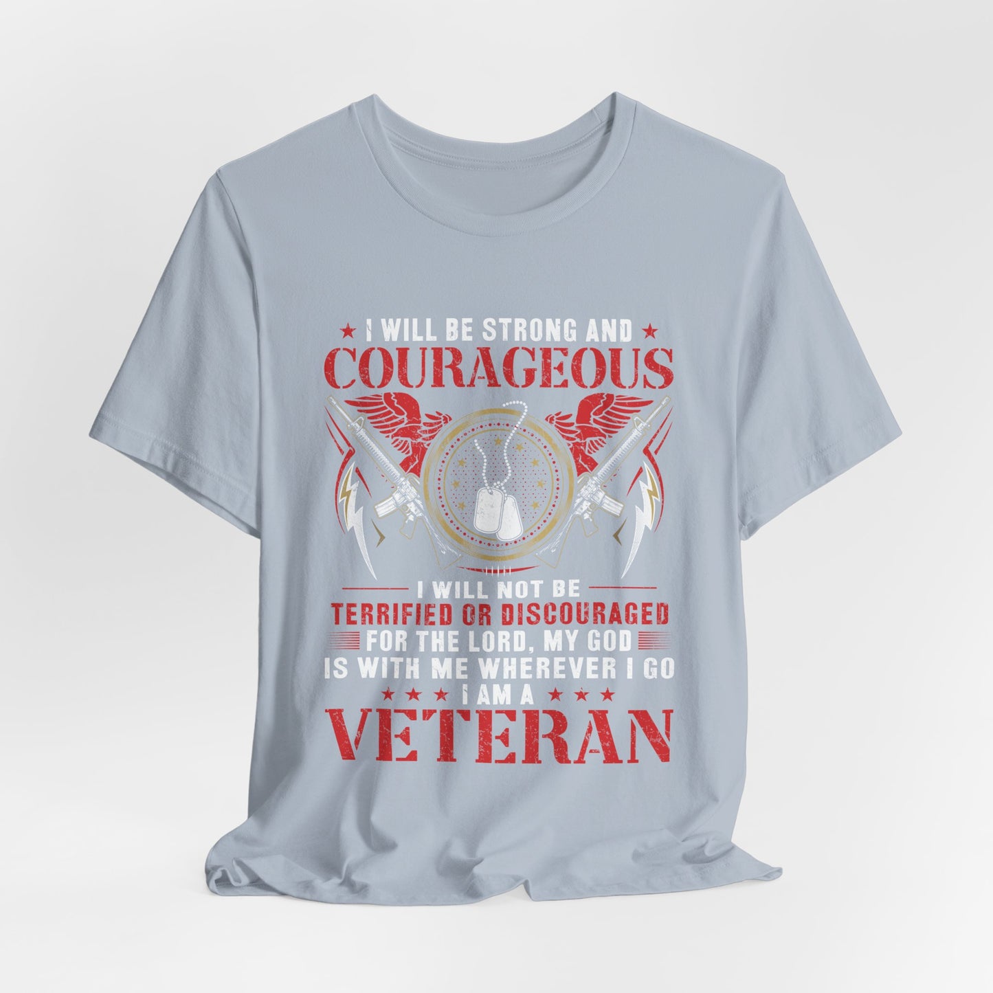Courageous Veteran Prayer Tee Military Dog Tags Unisex Cotton T-Shirt v37