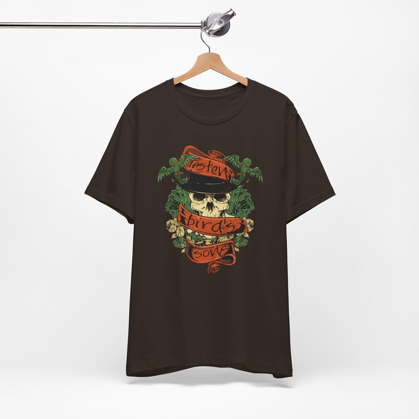 Skull Floral Tattoo Style Graphic Design Unisex Cotton T-Shirt Art-38