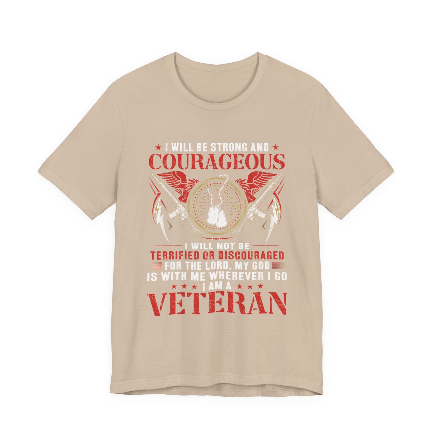 Courageous Veteran Prayer Tee Military Dog Tags Unisex Cotton T-Shirt v37