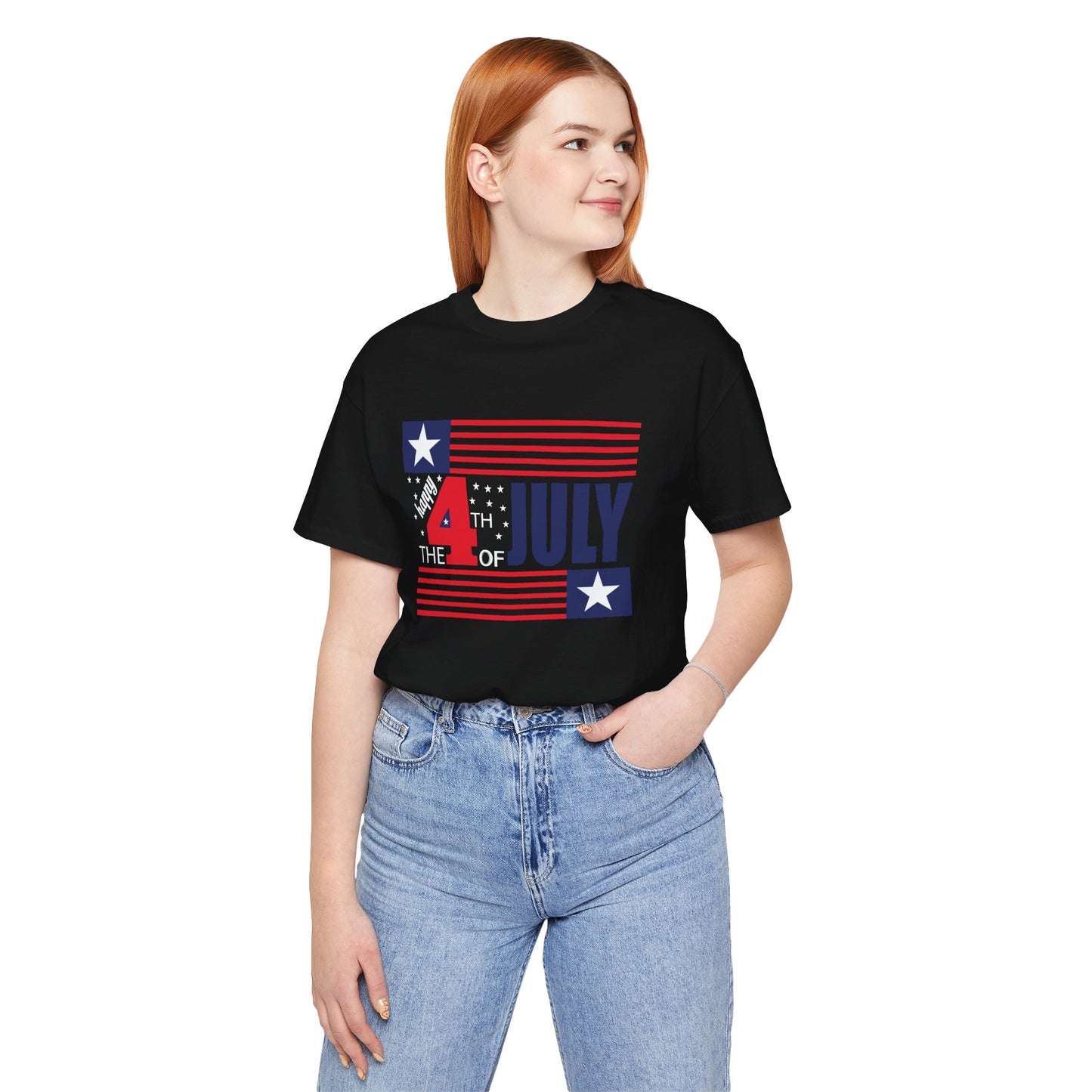 4th of July Flag Independence Day Graphic Unisex Cotton T-Shirt 014