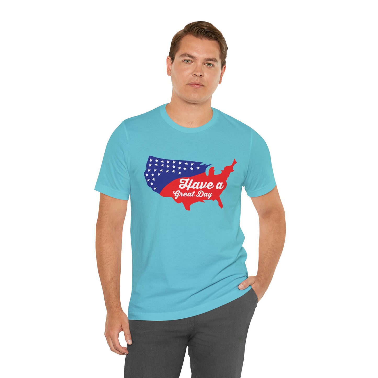 USA Map Patriotic Graphic Unisex Cotton T-Shirt 021