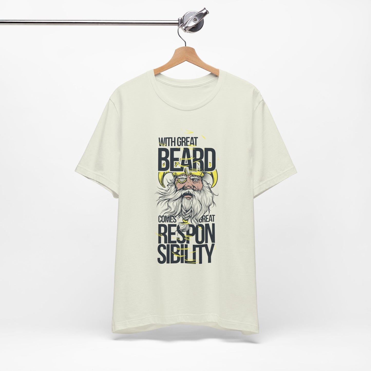 With Great Beard Comes Great Responsibility Tee Viking Beard Graphic Shirt A-2