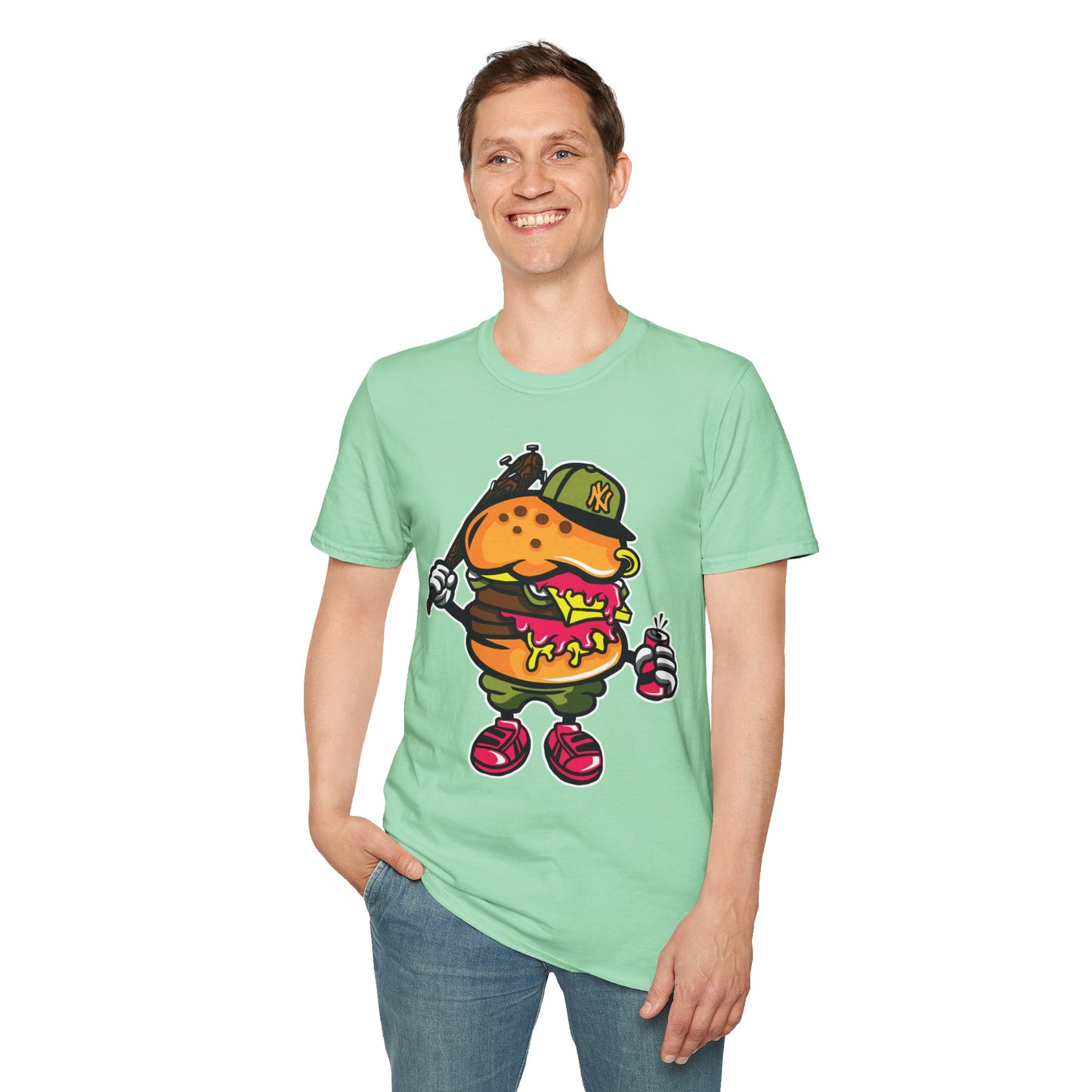 Unisex Cartoon T Shirt Funny Animation Tee Gildan Softstyle 64000 100 Percent Cotton