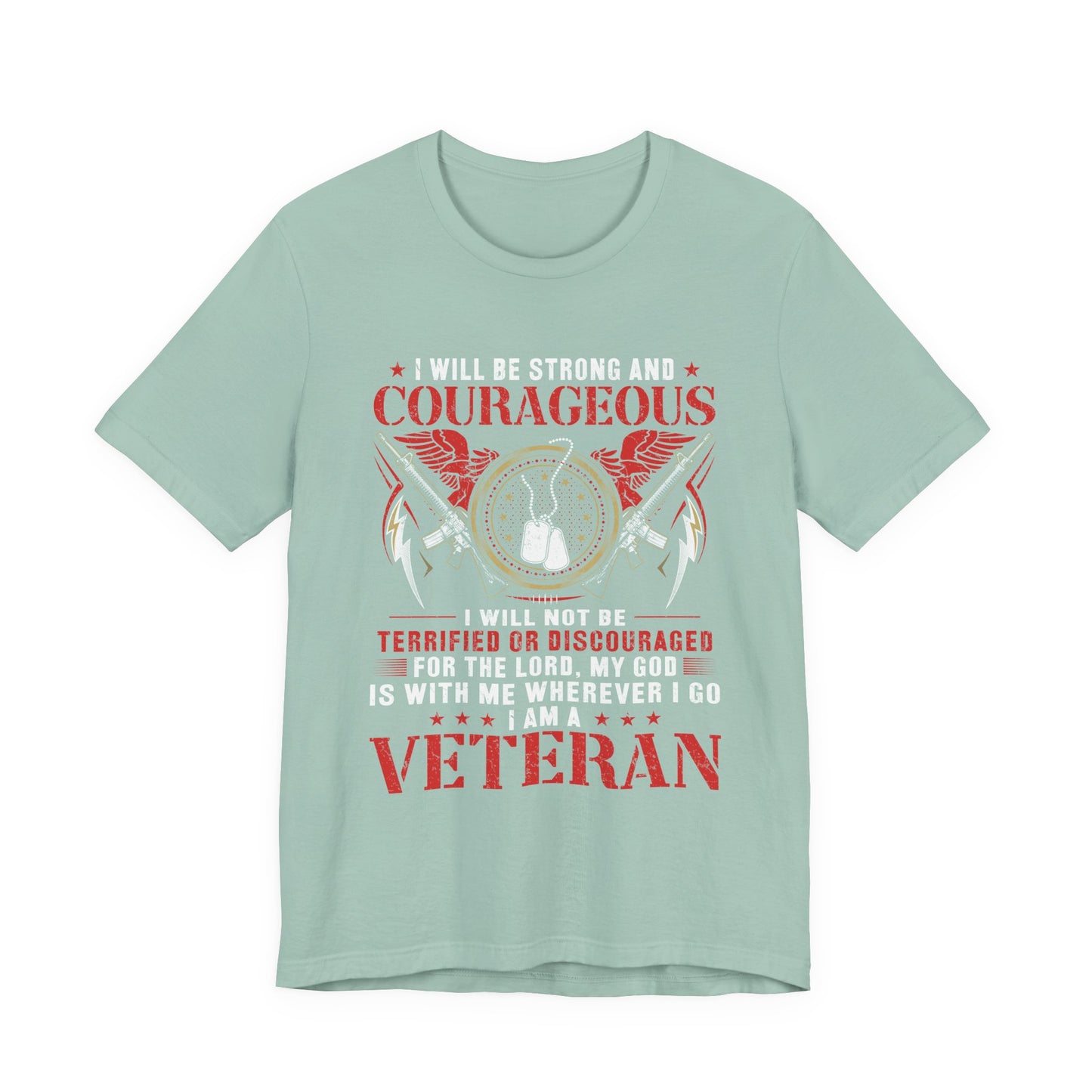 Courageous Veteran Prayer Tee Military Dog Tags Unisex Cotton T-Shirt v37