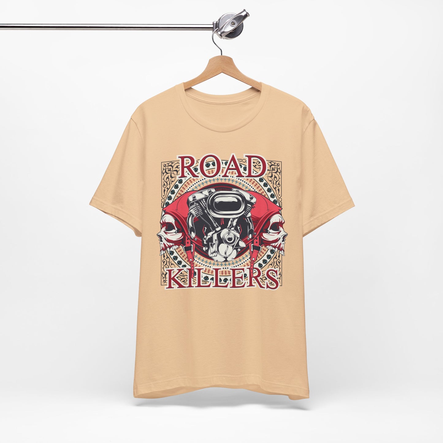 Dark Road Motorcycle Helmet Skull Tee Biker graphic t-shirt G-1