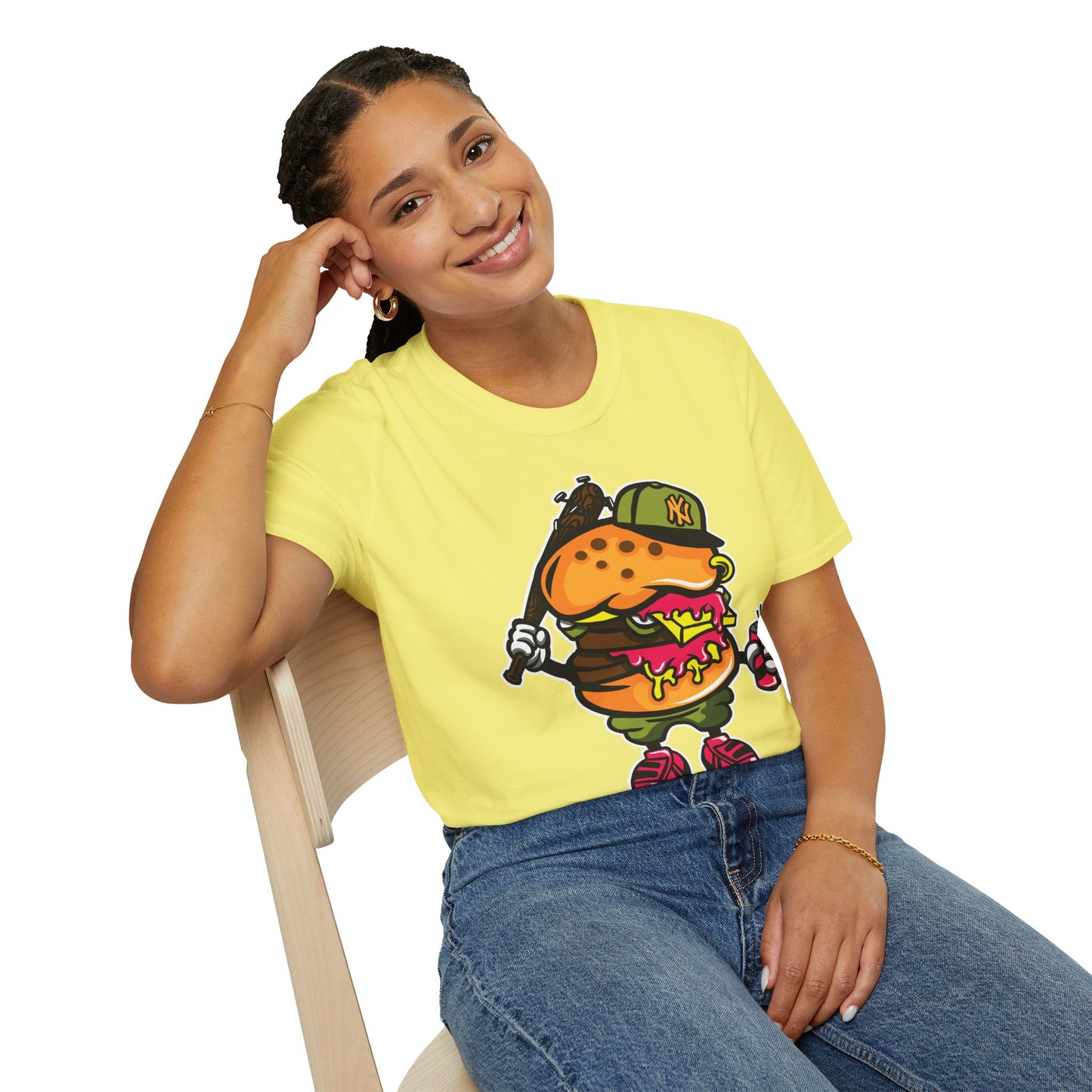 Unisex Cartoon T Shirt Funny Animation Tee Gildan Softstyle 64000 100 Percent Cotton