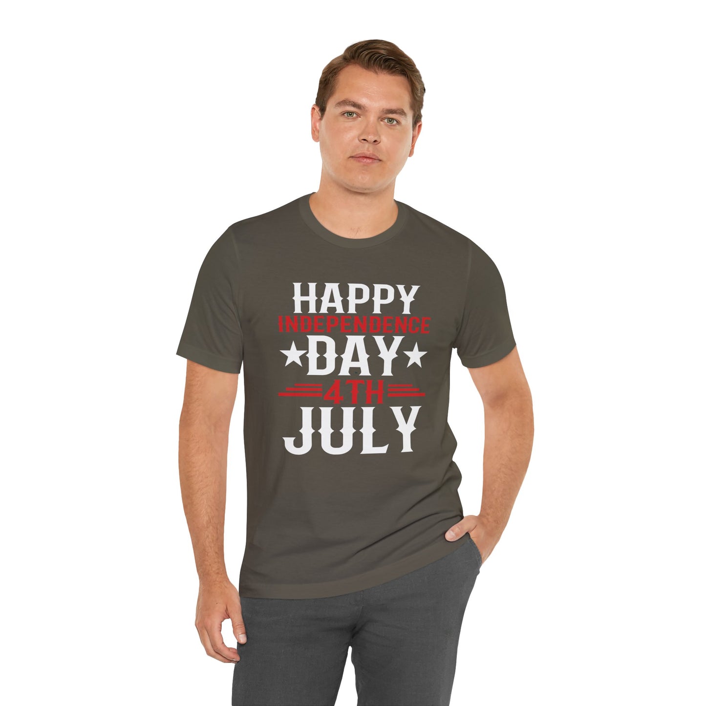 Happy Independence Day Graphic Unisex Cotton T-Shirt 016