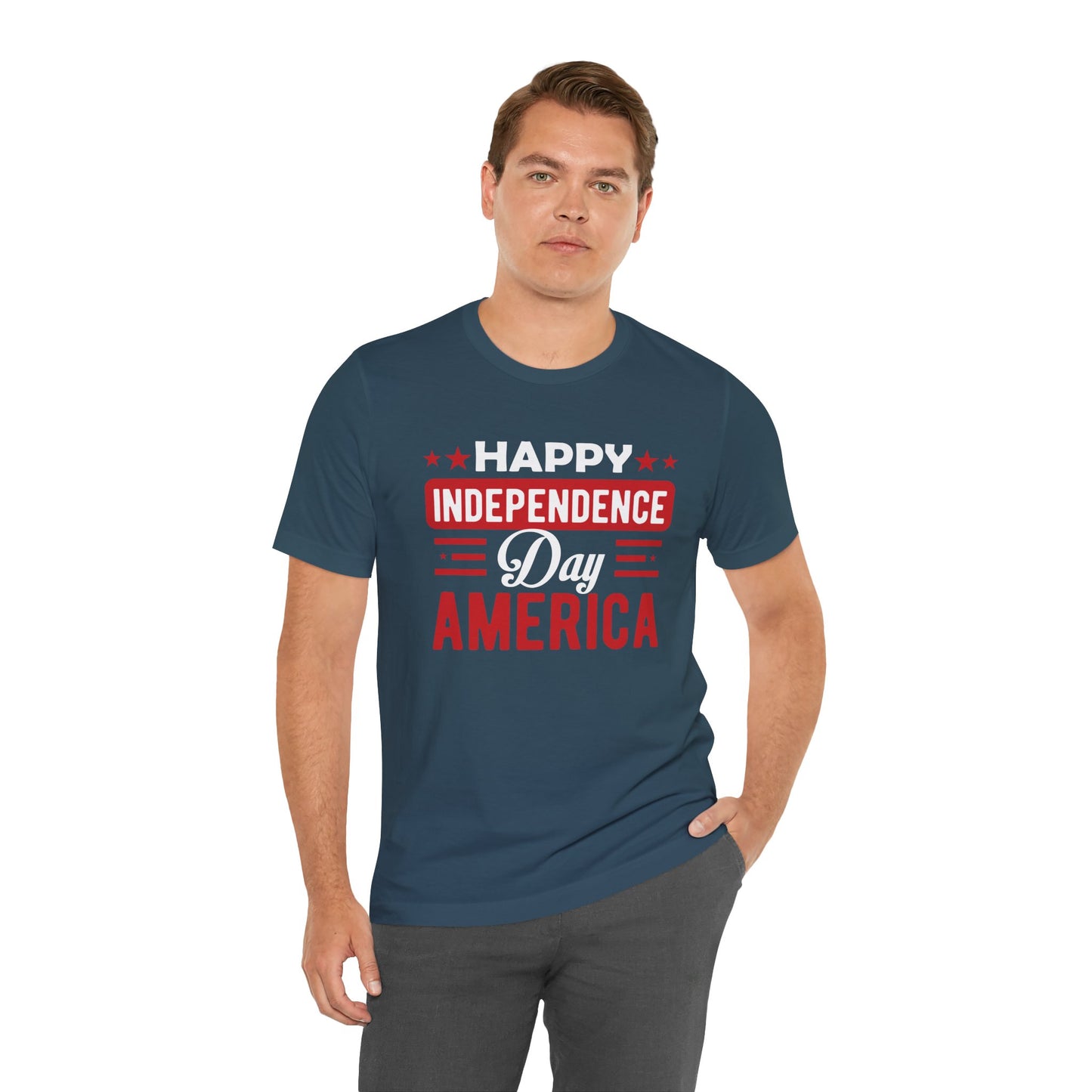 Happy Independence Day America Graphic Unisex Cotton T-Shirt 015