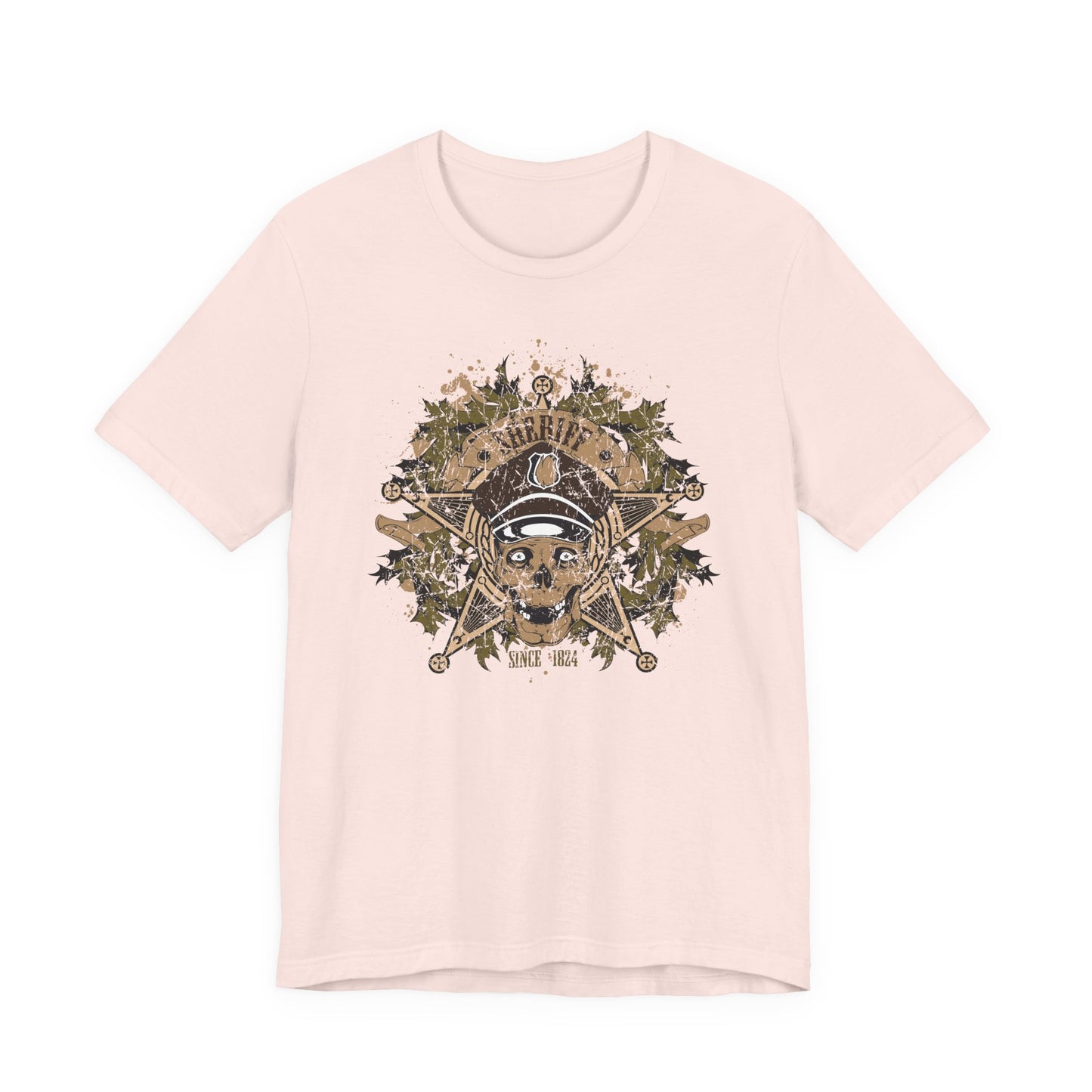 Skull Floral Emblem Graphic Unisex Cotton Tee Art-45
