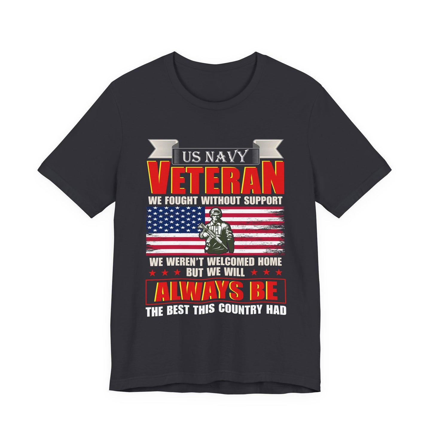 US Navy Veteran T-Shirt American Flag Soldier Graphic Patriotic Military Unisex Cotton v42