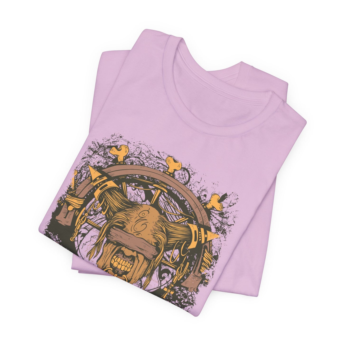 Skull Nordic Warrior Graphic Unisex Cotton T-Shirt r12