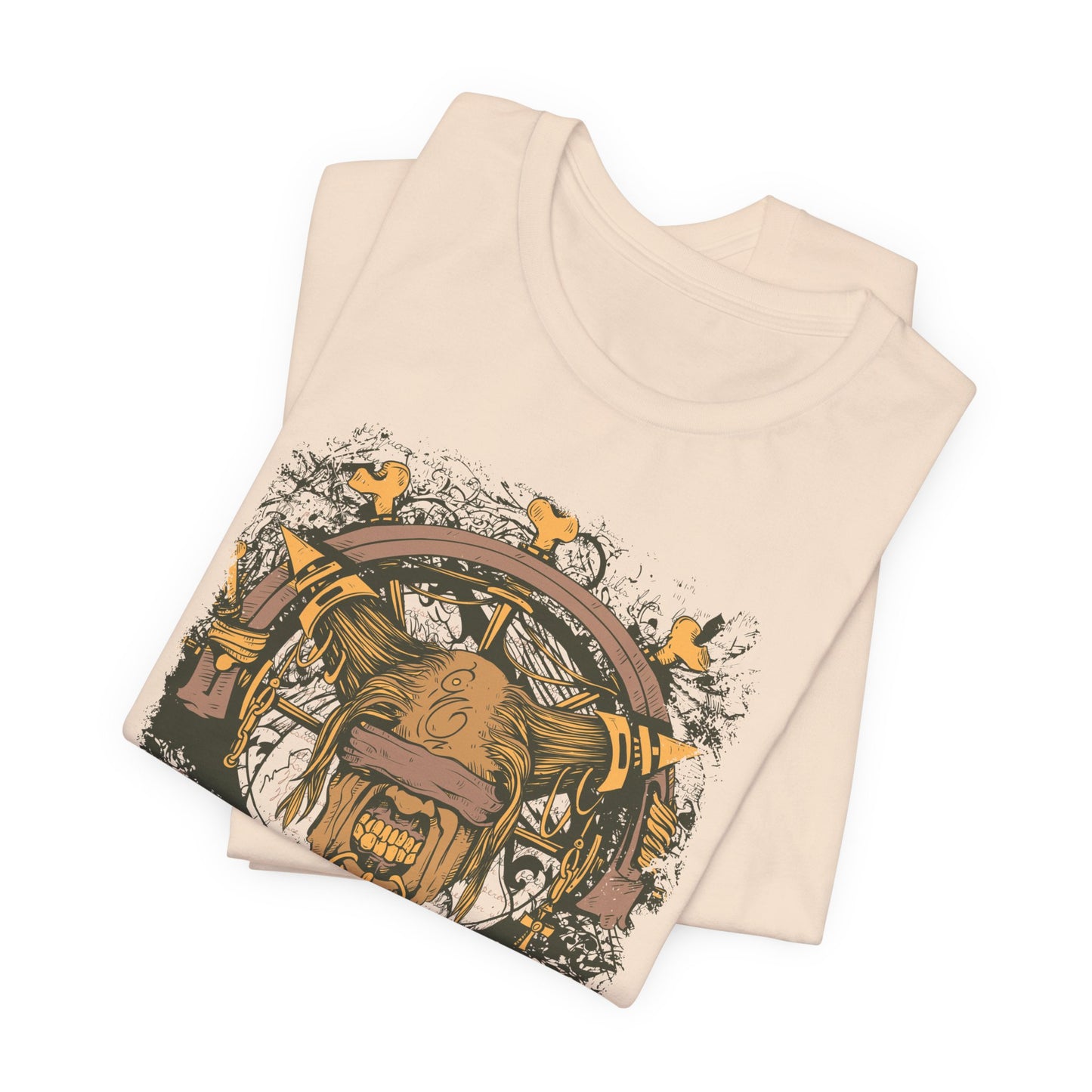 Skull Nordic Warrior Graphic Unisex Cotton T-Shirt r12