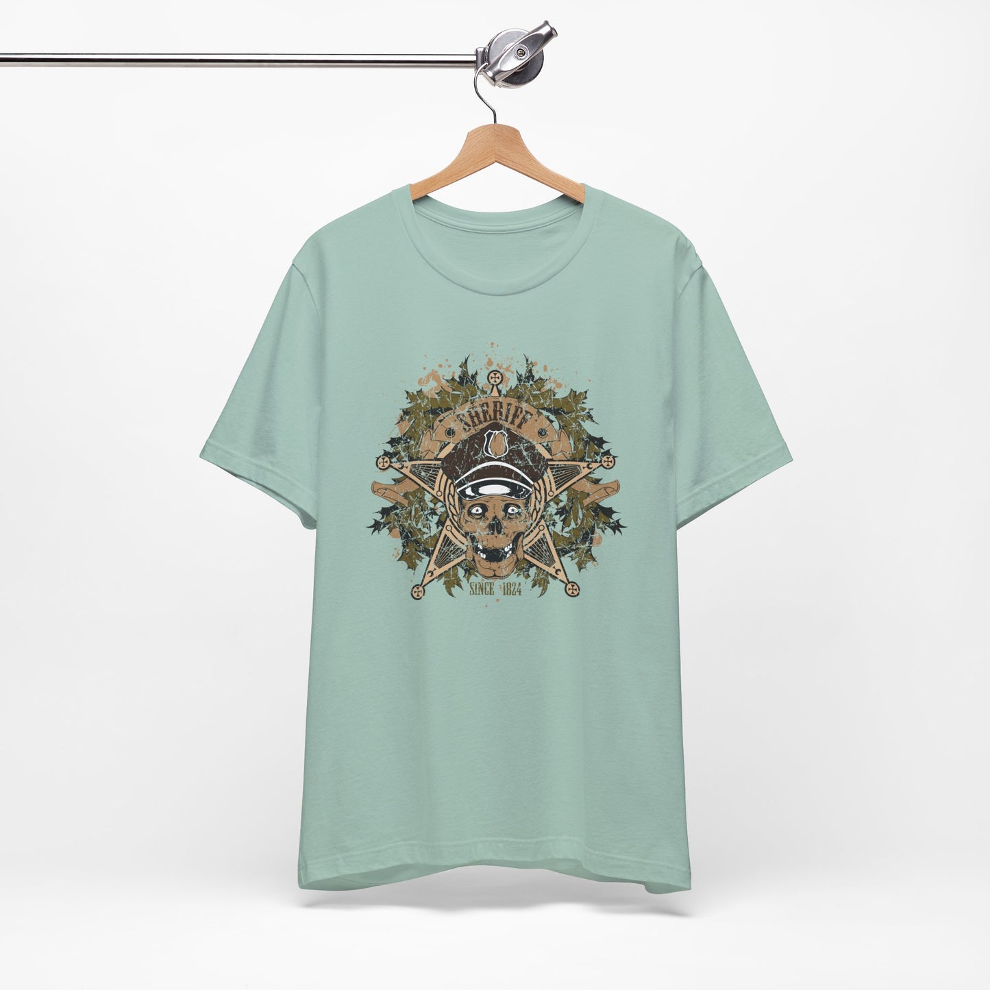 Skull Floral Emblem Graphic Unisex Cotton Tee Art-45