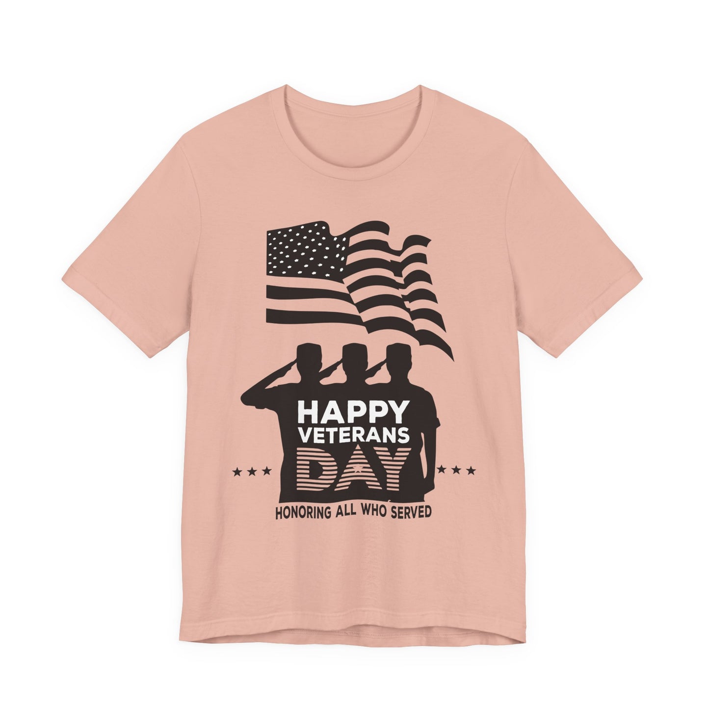 Happy Veterans Day saluting soldiers T-Shirt Patriotic American flag Unisex Cotton v51