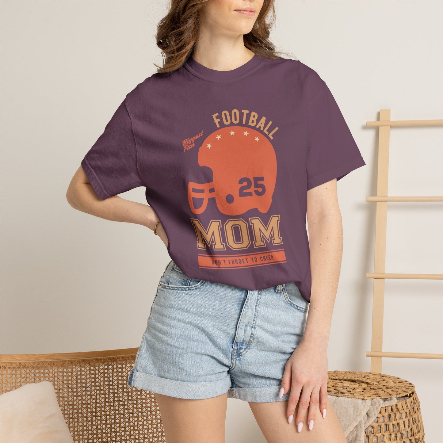 Football Mom T-shirt Mother's Day Mama Tee Unisex Comfort Colors Garment-Dyed Cotton h43