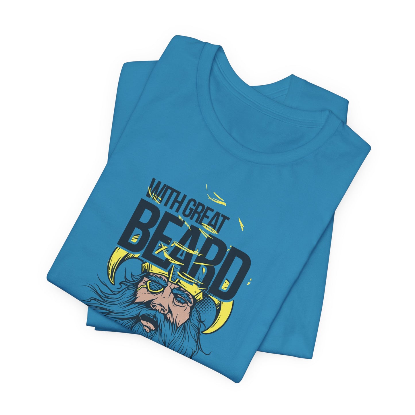 With Great Beard Comes Great Responsibility Tee Viking Beard Graphic Shirt A-2