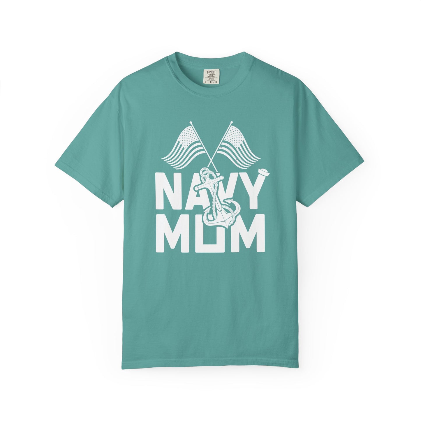 Navy Mom T-shirt Mother's Day Mama Tee Unisex Comfort Colors Garment-Dyed Cotton h20