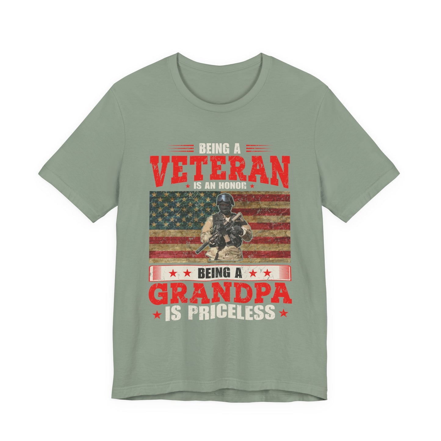 Veteran Grandpa T-Shirt American Flag Soldier Grandpa Unisex Cotton Tee v34