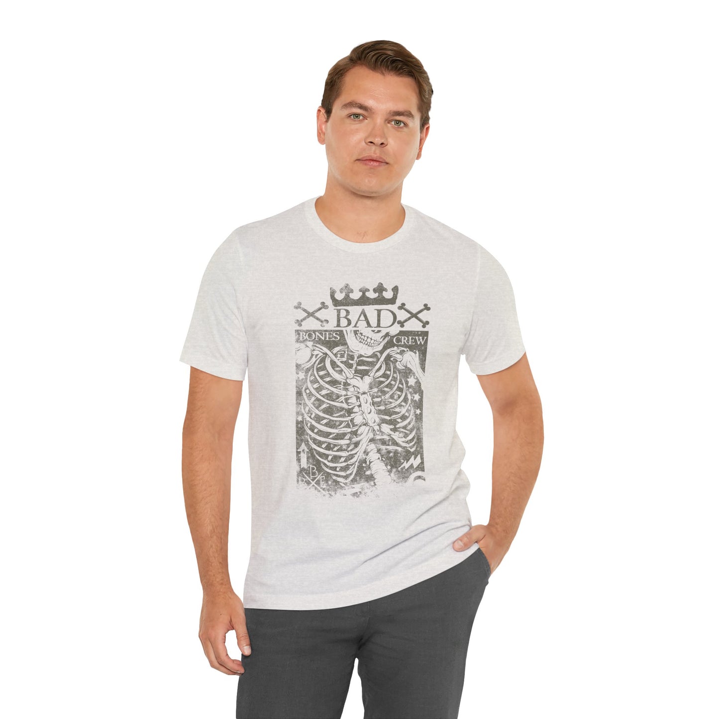 Skeleton Ribcage Tee Bones Crew Graphic Shirt A-10