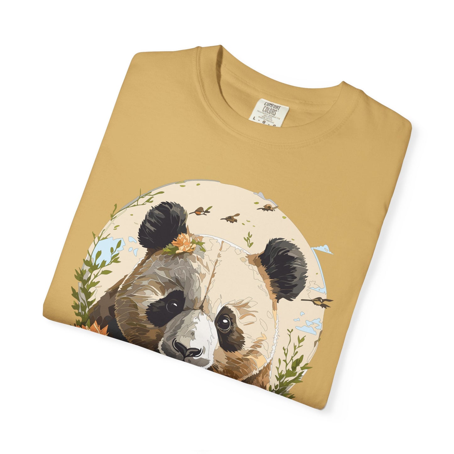 Panda Portrait T-Shirt Unisex Cotton Floral Meadow Circle Animal Art Tee p9