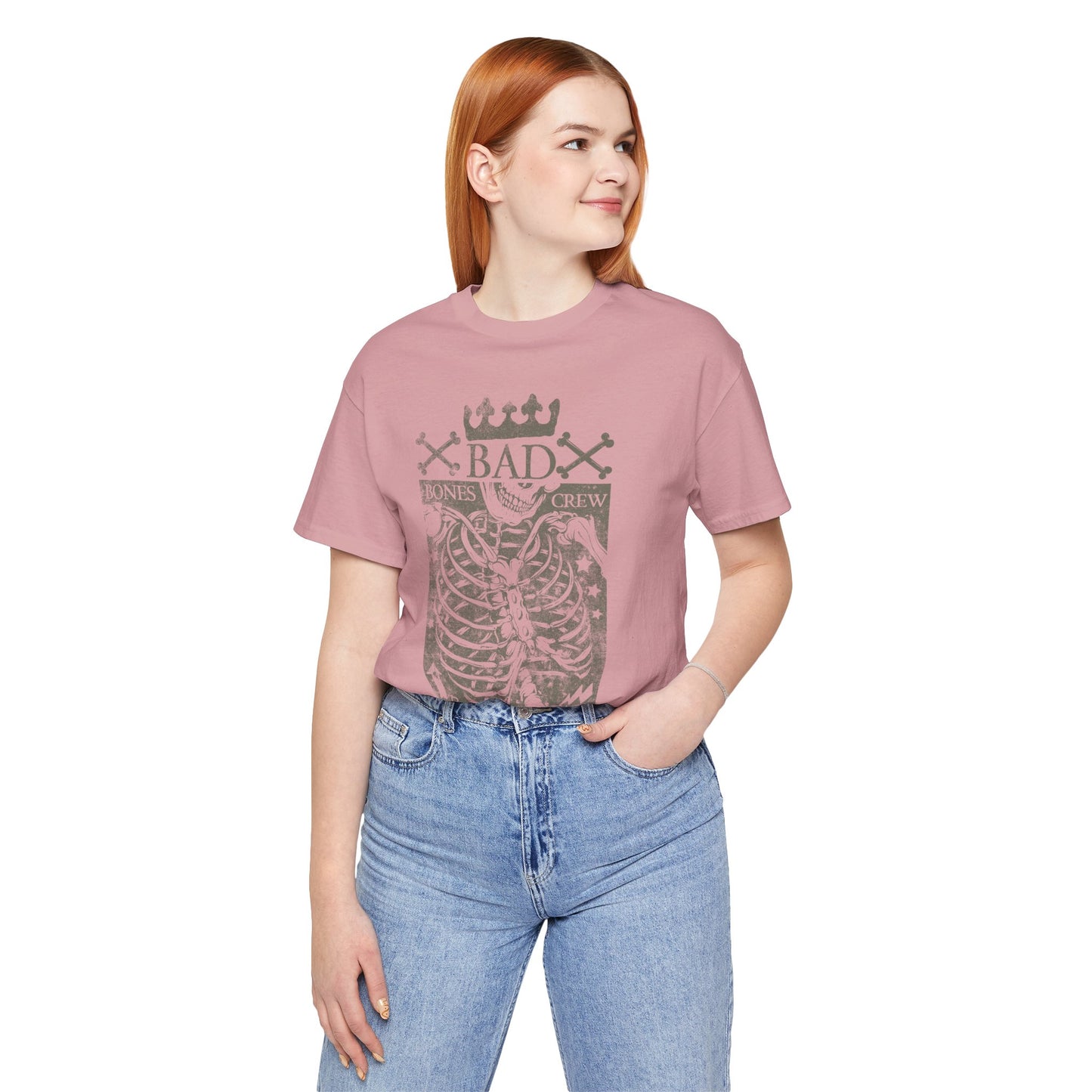 Skeleton Ribcage Tee Bones Crew Graphic Shirt A-10