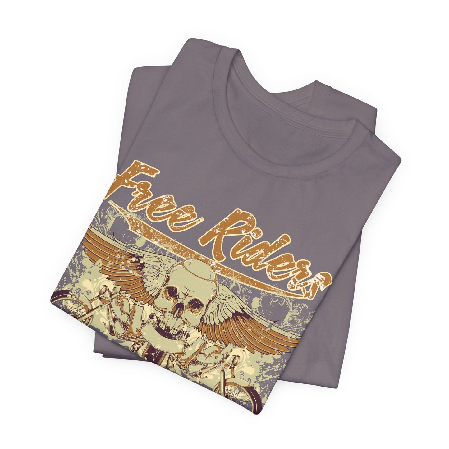 Free Riders Skull Motorcycle Tee Biker Graphic Art Design T-Shirt A-1