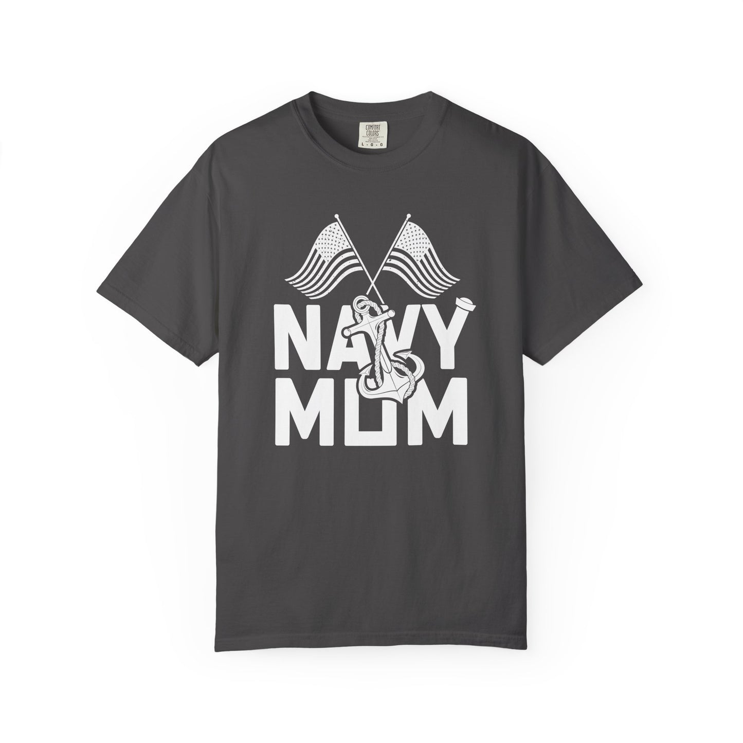 Navy Mom T-shirt Mother's Day Mama Tee Unisex Comfort Colors Garment-Dyed Cotton h20