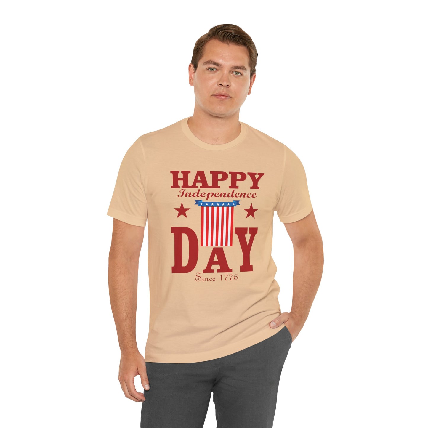 Happy Independence Day Graphic Unisex Cotton T-Shirt 018