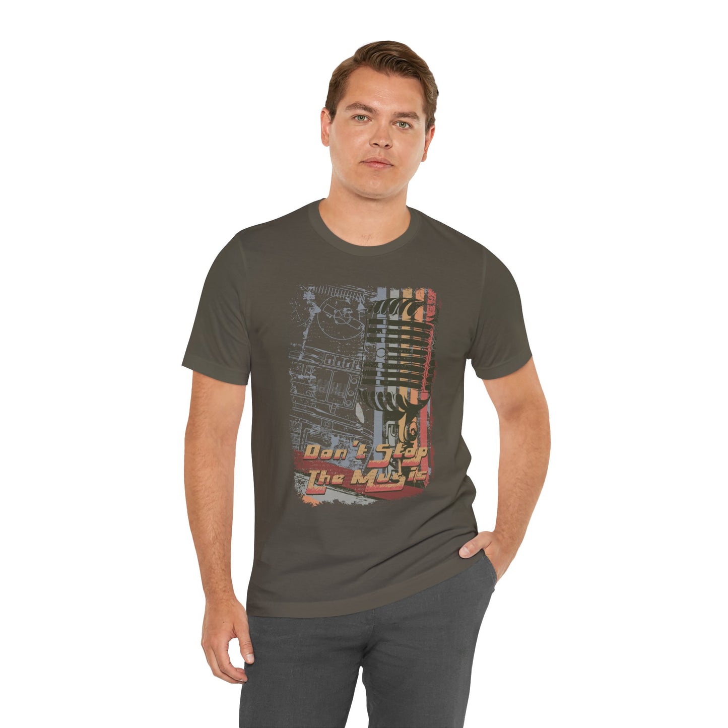 Retro Microphone Graphic Unisex Cotton T-Shirt r9