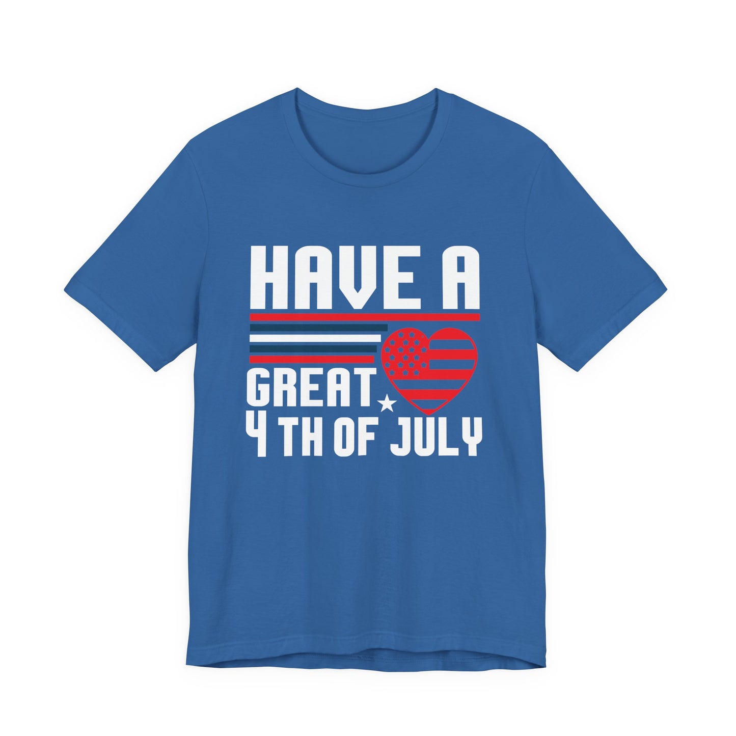 4th of July American Flag Graphic Unisex Cotton T-Shirt 020