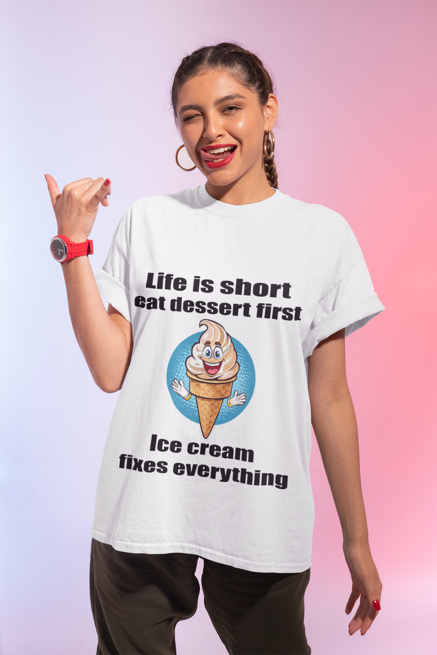 Food Tees, Funny Food T Shirts, Funny T Shirts, Shirt with Food, Junk Food Tees, Shirt with Ice Cream, Ice Cream T-Shirt