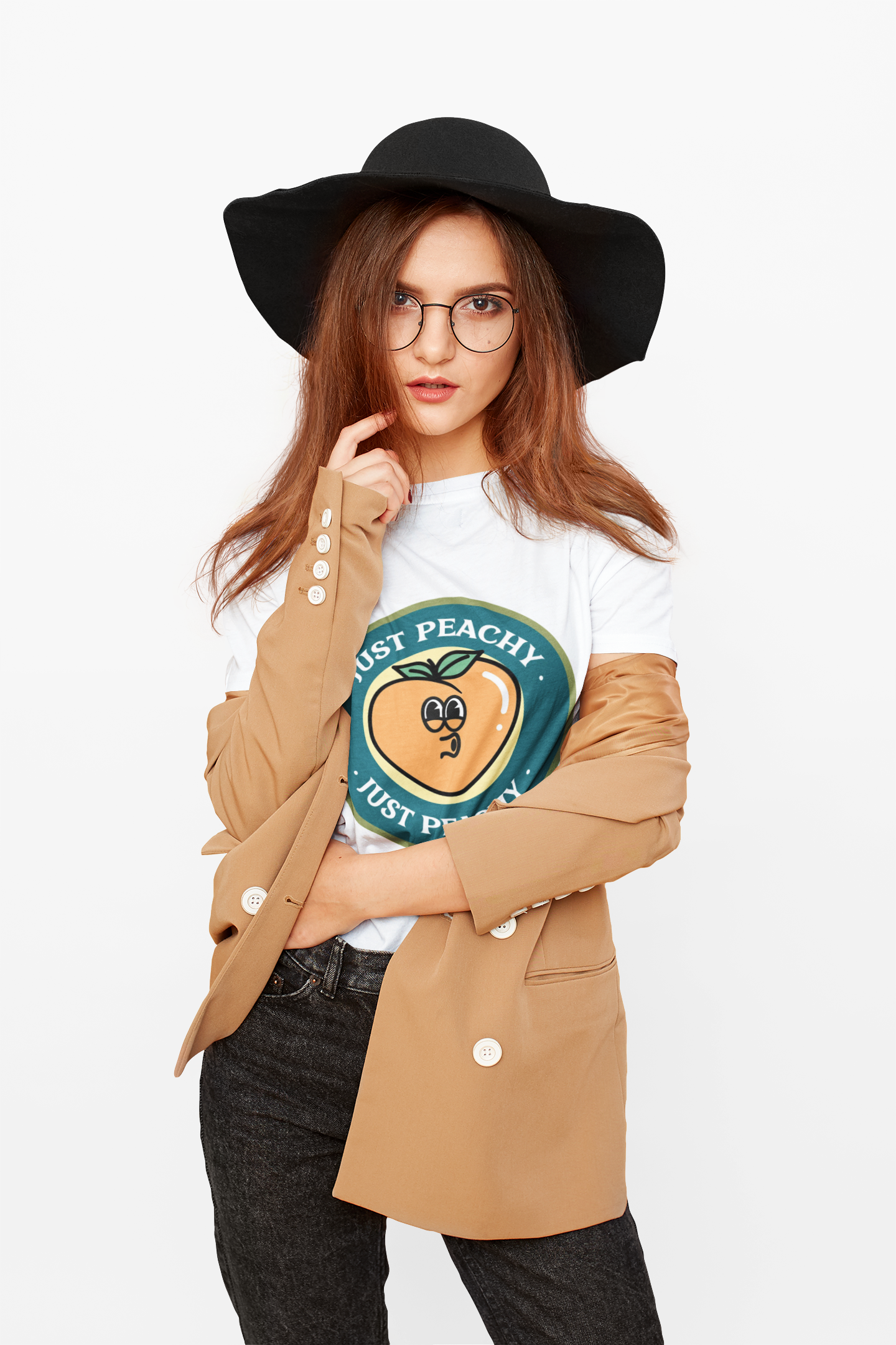Food Tees, Funny Food T Shirts, Funny T Shirts, Shirt with Fruits, Shirt with Peach