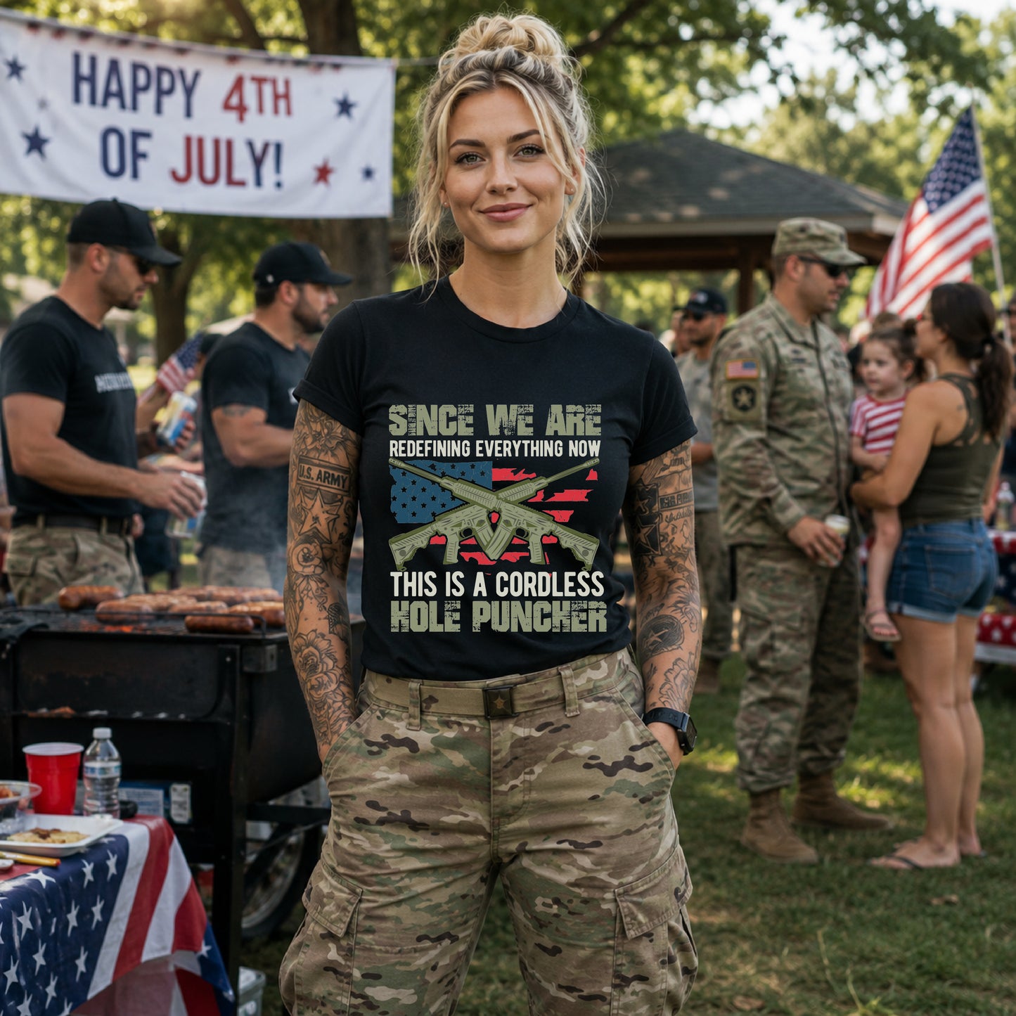 Army Veteran Patriotic Graphic Design Unisex Cotton T-Shirt v14