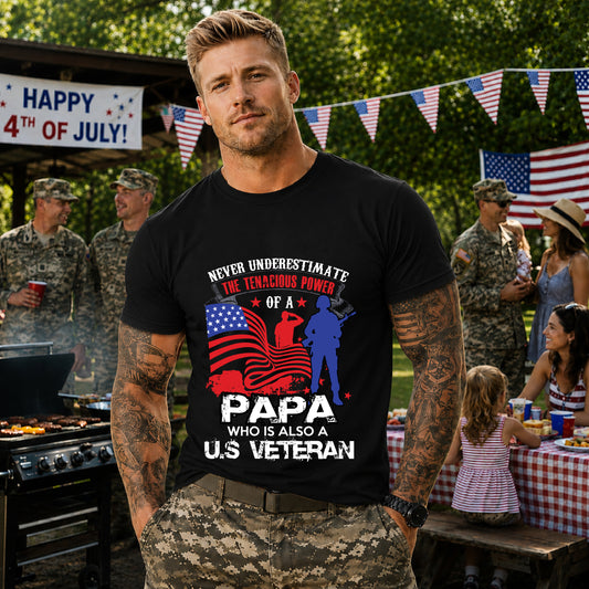 Never Underestimate the Tenacious Power U.S. Veteran T-Shirt American Flag Veteran Shirt v53