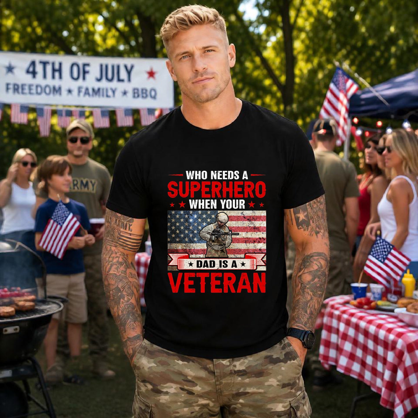 American Flag Graphic Unisex Cotton Tee v43