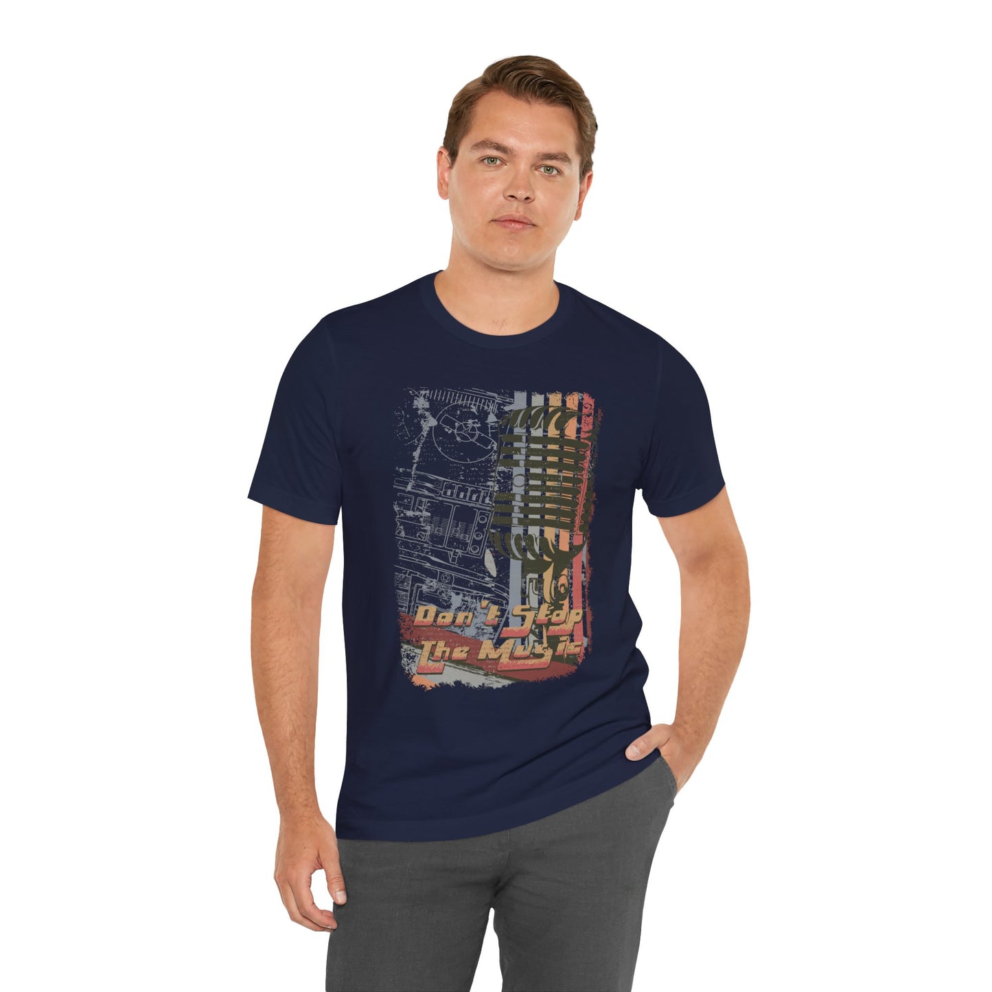 Retro Microphone Graphic Unisex Cotton T-Shirt r9