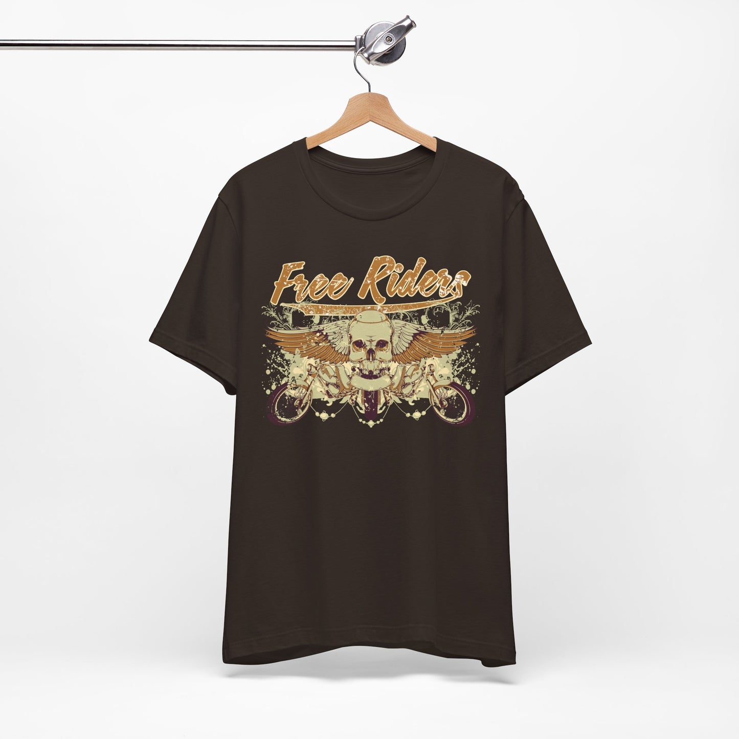 Free Riders Skull Motorcycle Tee Biker Graphic Art Design T-Shirt A-1