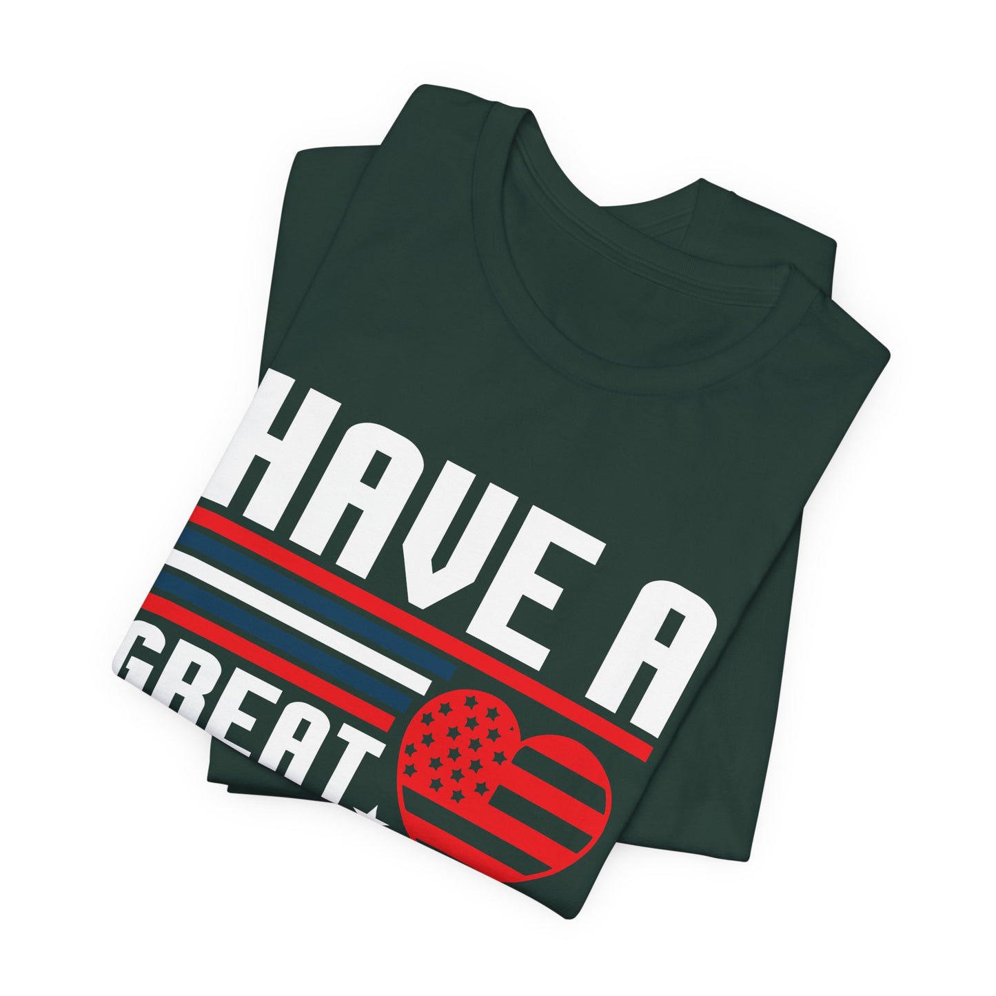 4th of July American Flag Graphic Unisex Cotton T-Shirt 020