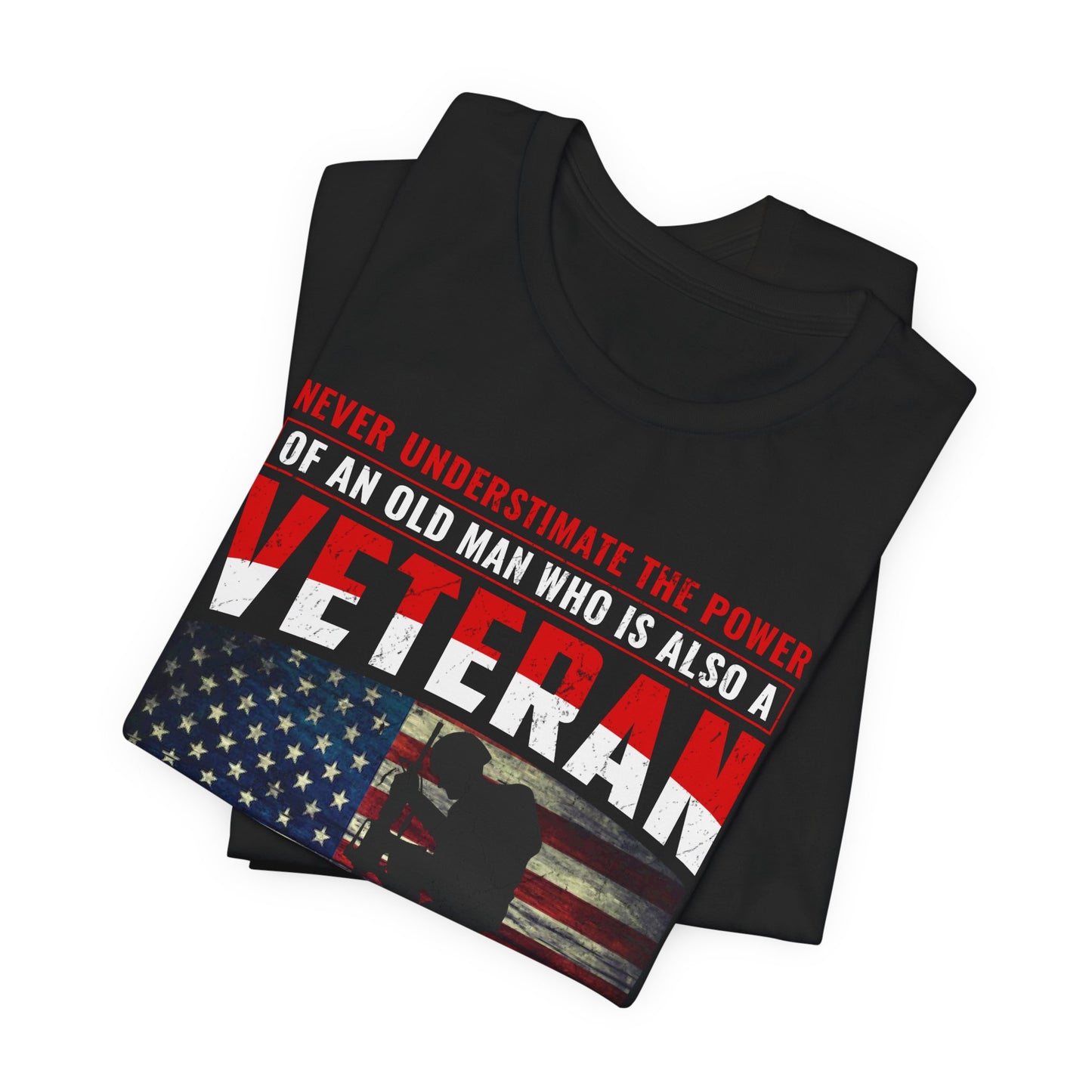Veteran American flag T-Shirt I Made It Old Man Veteran Military Pride Unisex Cotton v32