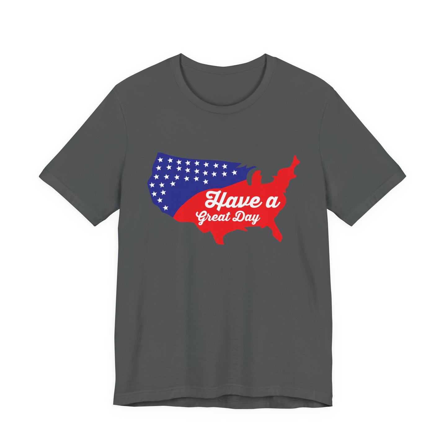 USA Map Patriotic Graphic Unisex Cotton T-Shirt 021
