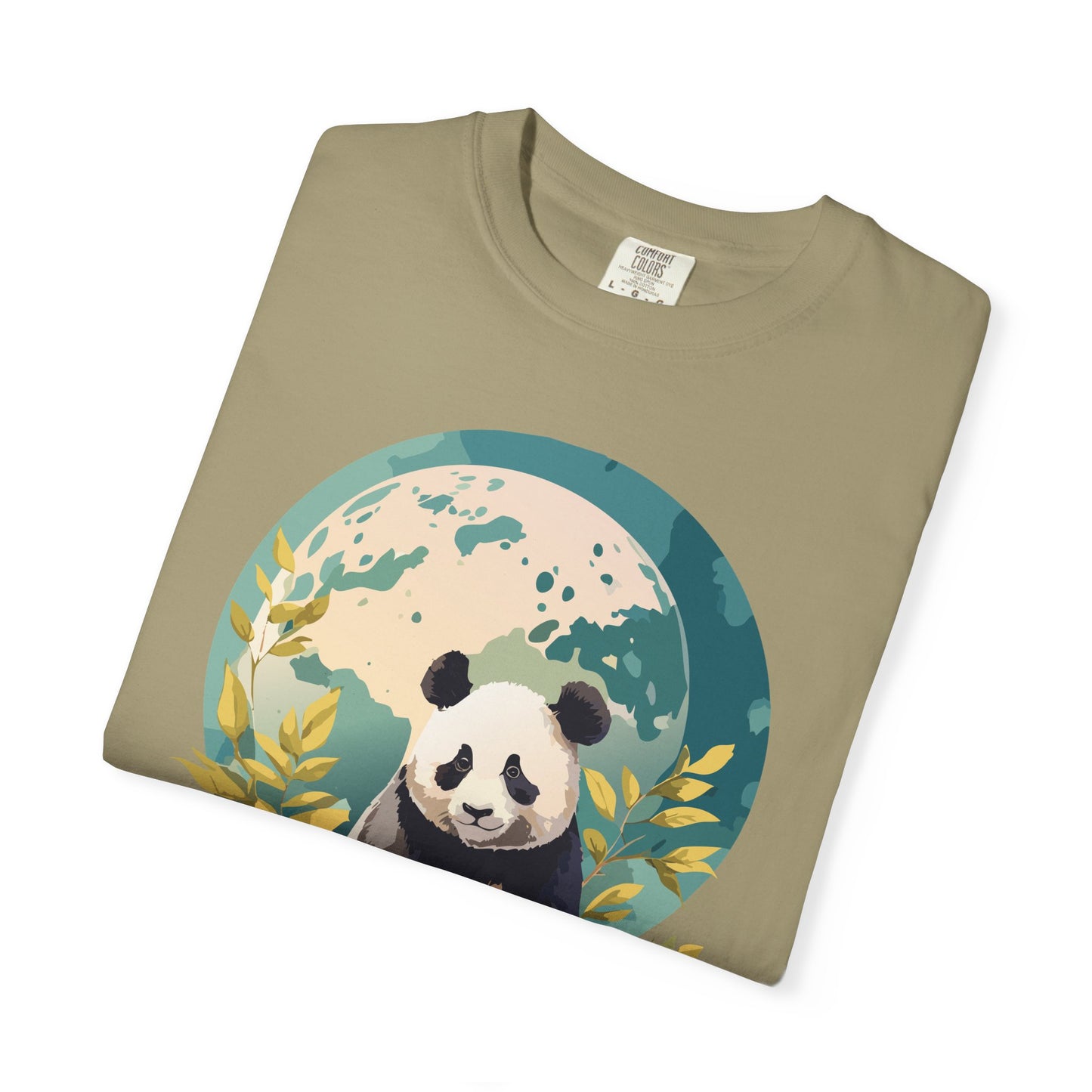 Panda Portrait T-Shirt Unisex Cotton Floral Chinese Graphic Circle Animal Art Tee pp6