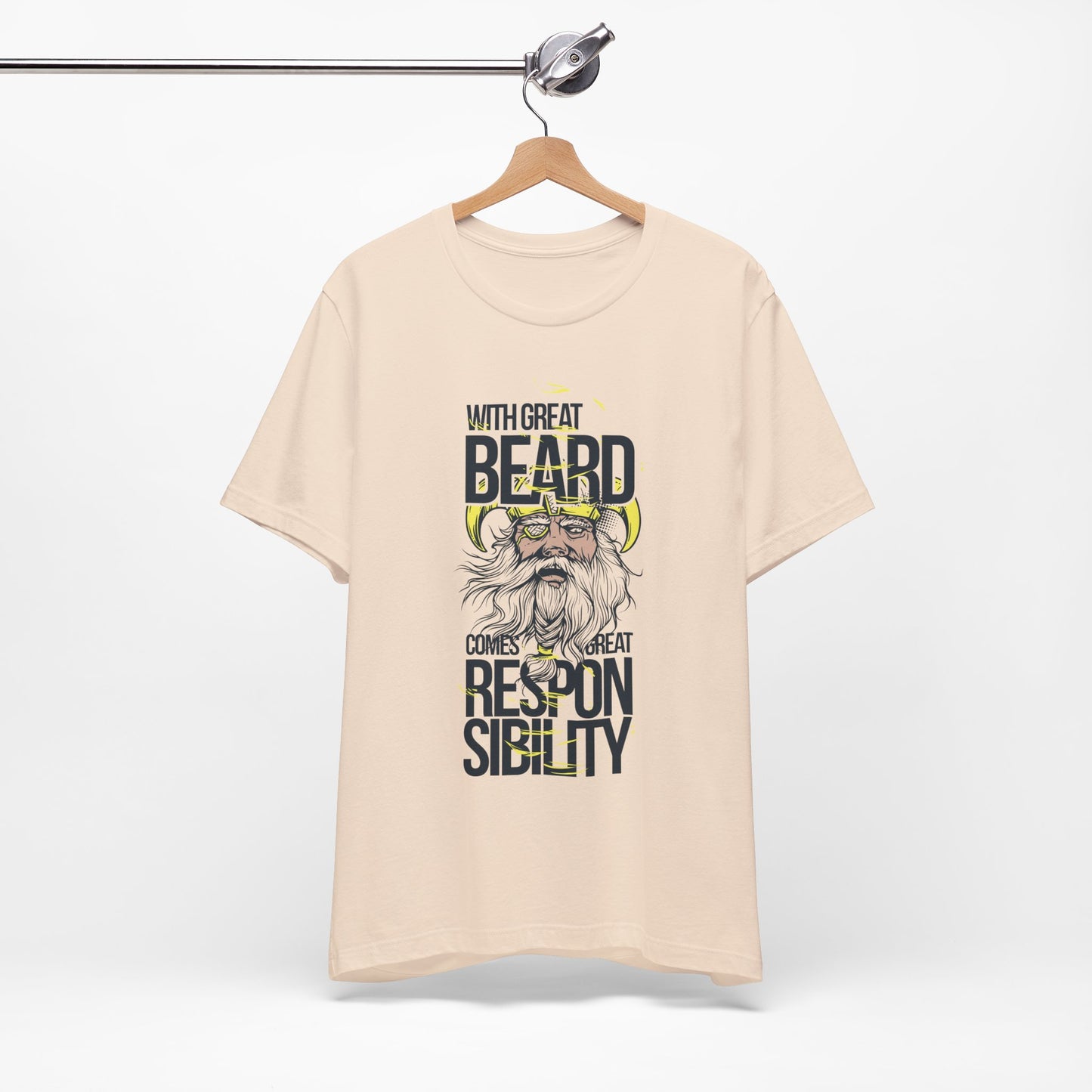 With Great Beard Comes Great Responsibility Tee Viking Beard Graphic Shirt A-2