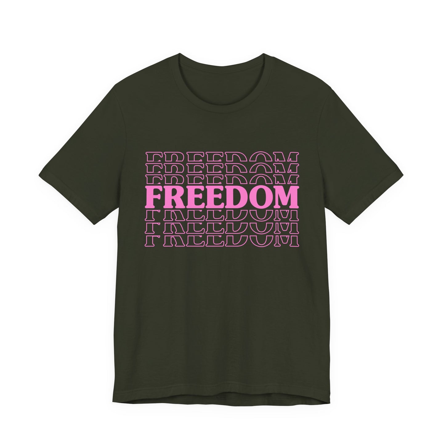 Freedom Text Graphic Unisex Cotton T-Shirt a8