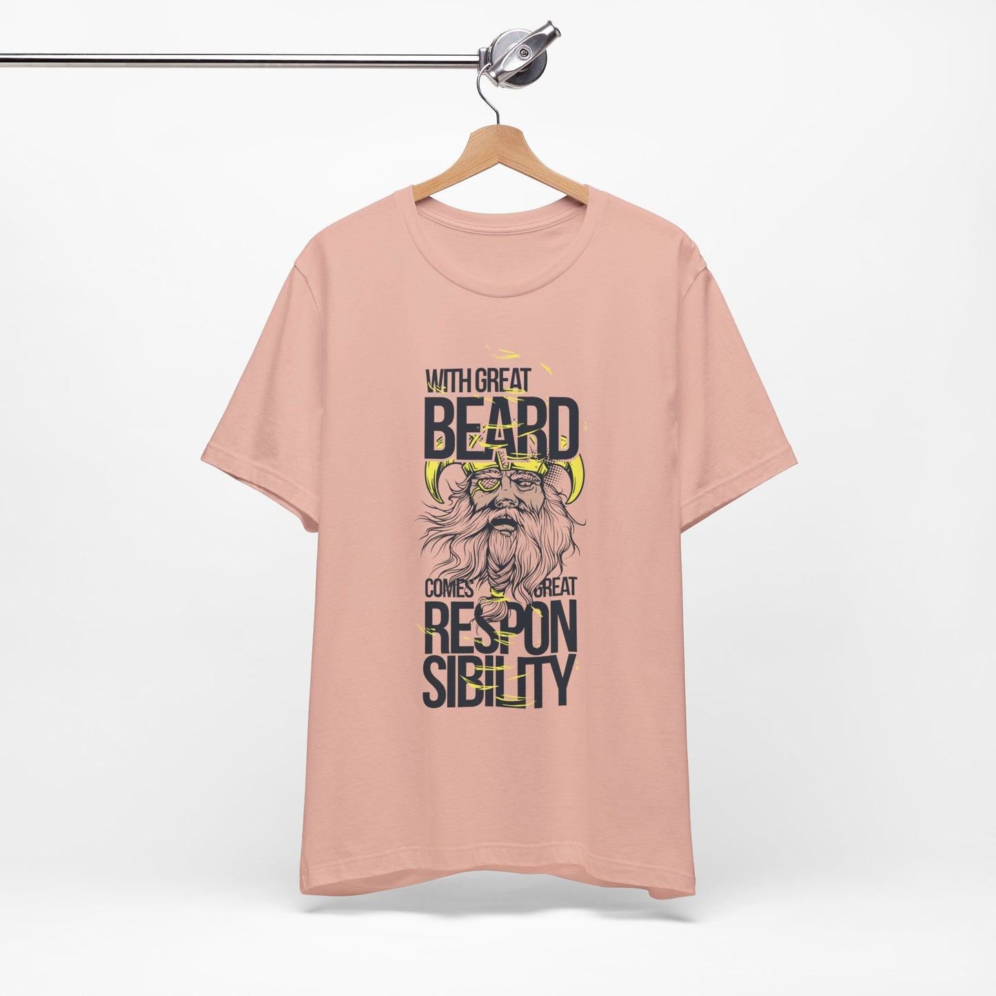 With Great Beard Comes Great Responsibility Tee Viking Beard Graphic Shirt A-2