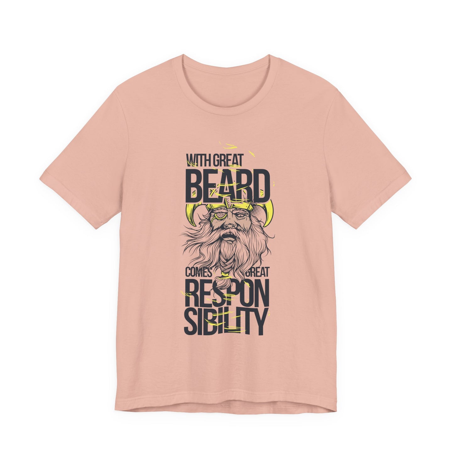 With Great Beard Comes Great Responsibility Tee Viking Beard Graphic Shirt A-2