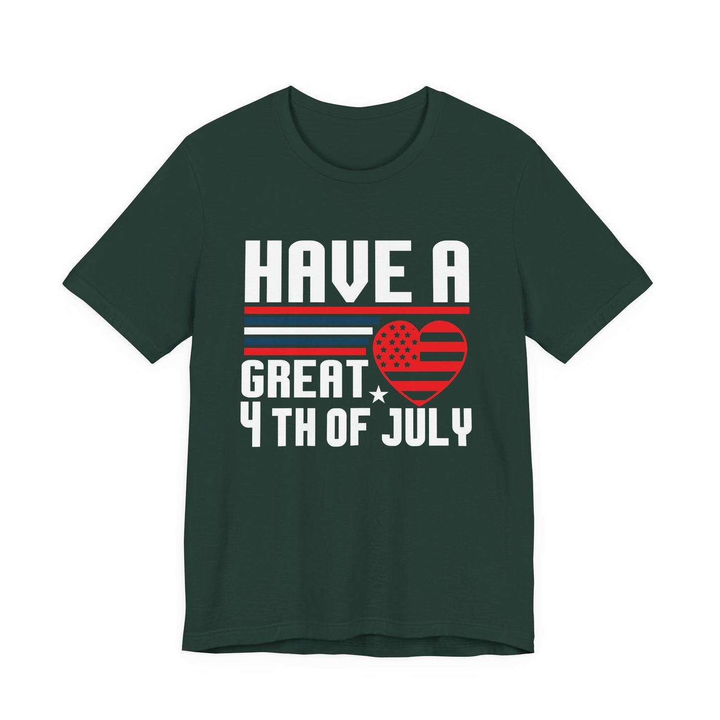 4th of July American Flag Graphic Unisex Cotton T-Shirt 020