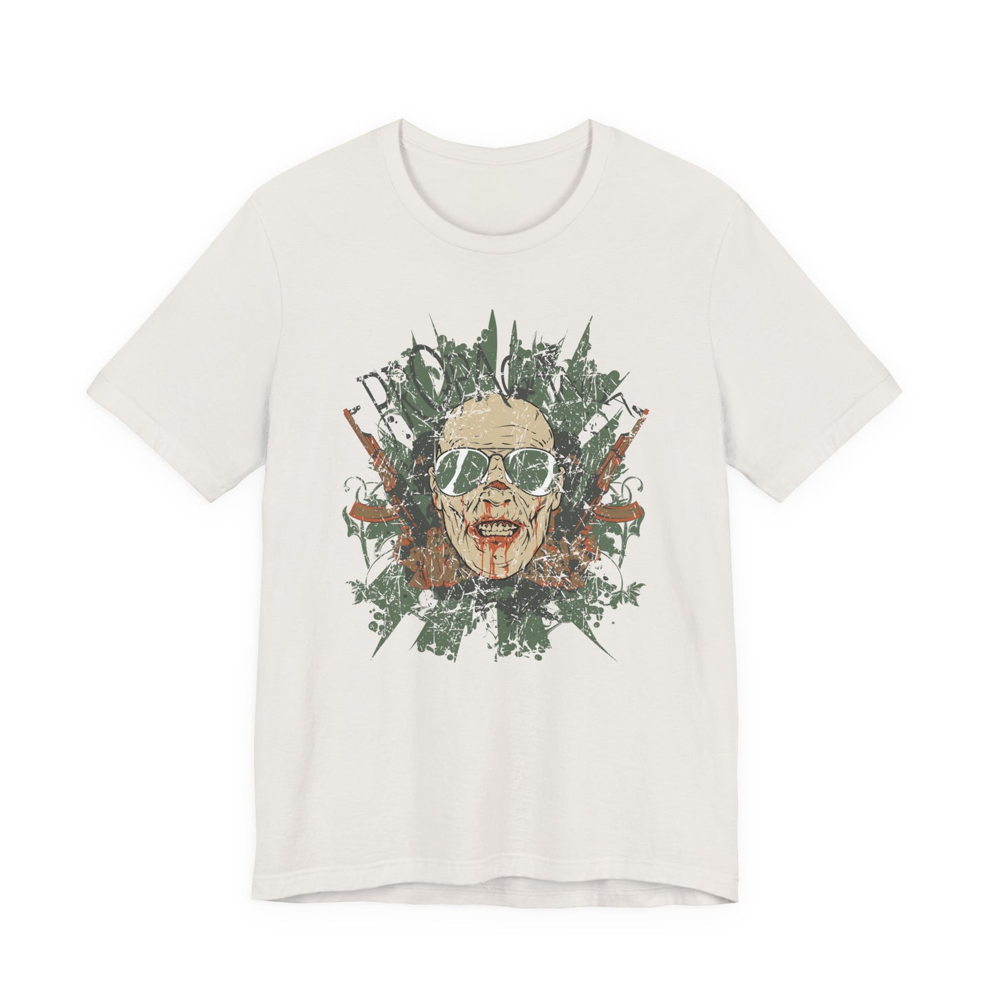 Retro Skull Floral Graphic Design Unisex Cotton T-Shirt G-2