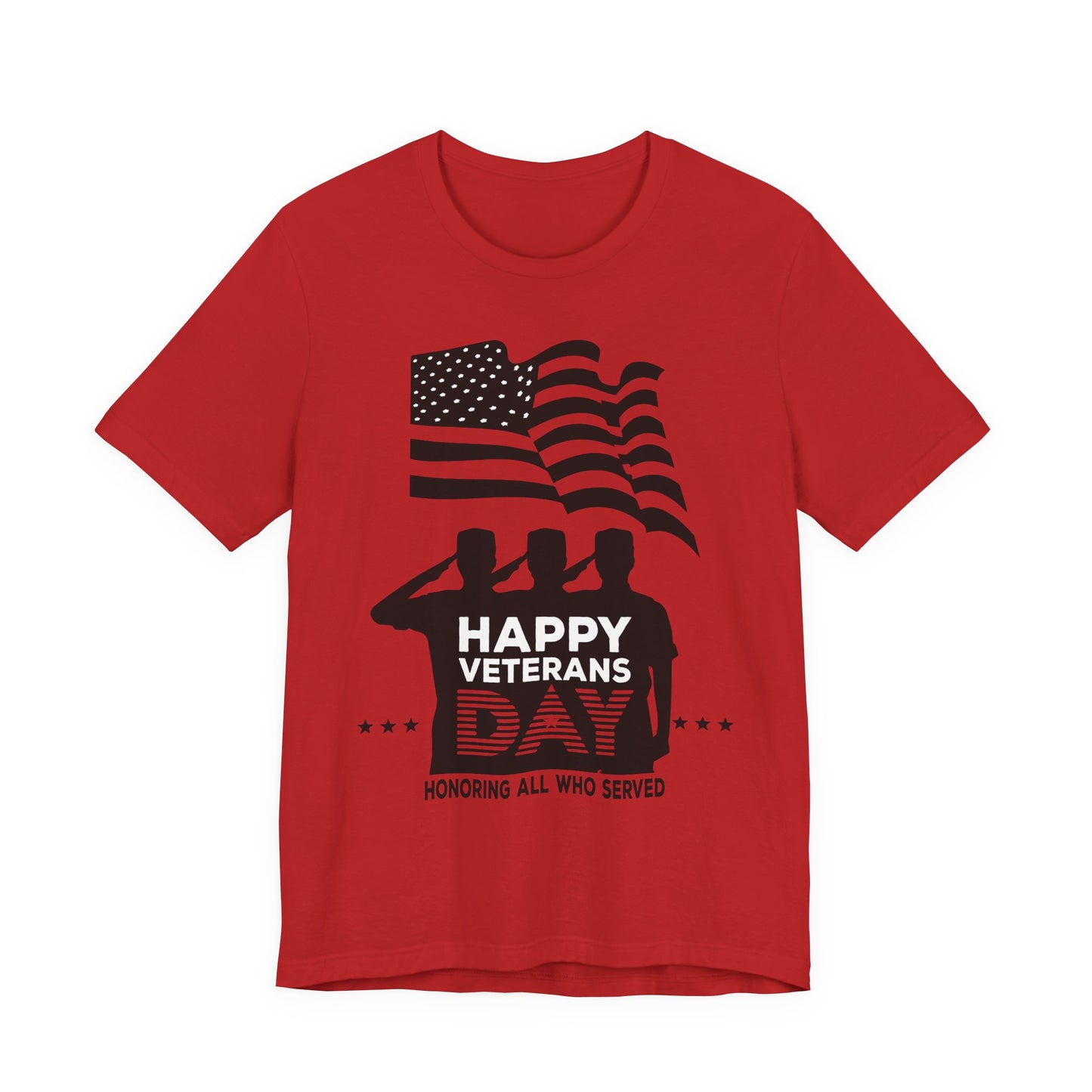 Happy Veterans Day saluting soldiers T-Shirt Patriotic American flag Unisex Cotton v51