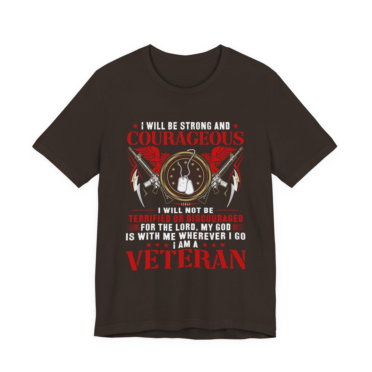 Courageous Veteran Prayer Tee Military Dog Tags Unisex Cotton T-Shirt v37